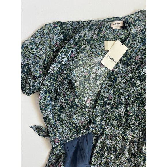 Zadig & Voltaire Betty Wrap dress Mousseline size L NWT - Picture 5 of 10